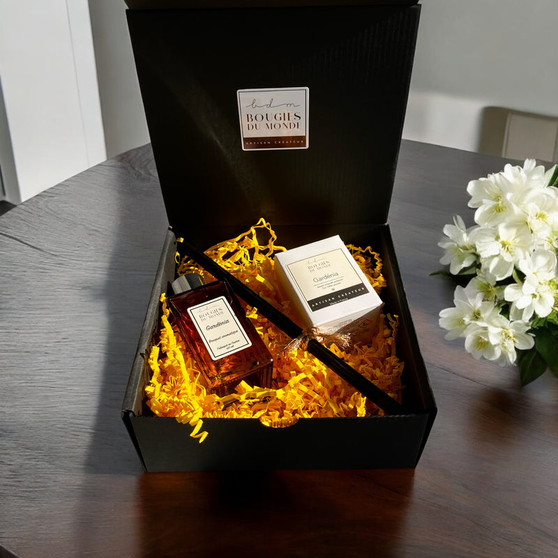 Coffret cadeau Parfums d'ambiance (Bougie & Diffuseur 120 ml)