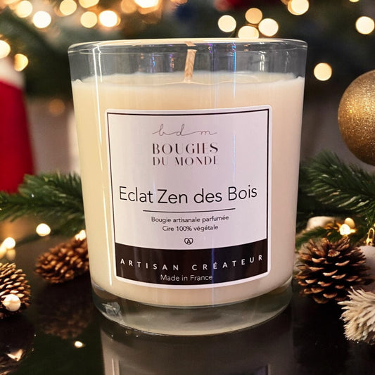 Bougie parfumée Éclat zen des bois de Bougies du Monde cerise framboise mousse de chêne 