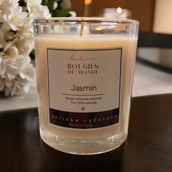 Bougie végétale parfumée jasmin 